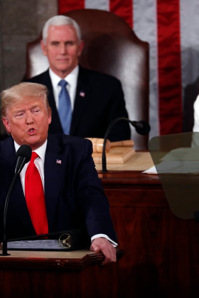 President Donald Trump delivers a State of the Union address