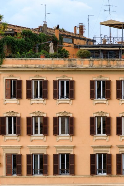 A building with balconies in Rome