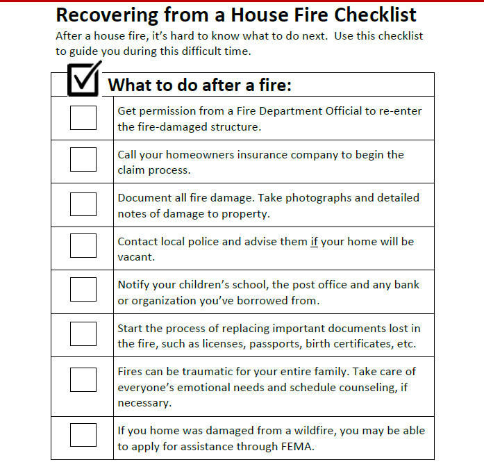Checklist What To Do After A Fire Nbc Los Angeles