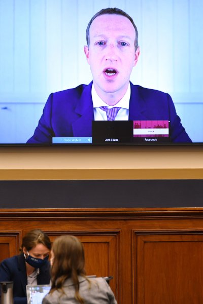 In this July 29, 2020, file photo, Mark Zuckerberg, chief executive officer and founder of Facebook Inc., speaks via videoconference during a House Judiciary Subcommittee hearing in Washington, D.C.