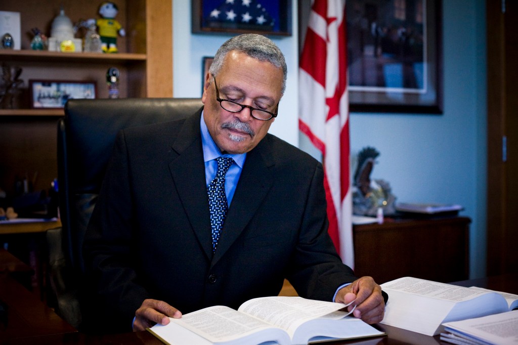 Judge Emmet G. Sullivan works at his office on April 9, 2009 in D.C. Sullivan threw out the indictment against former Sen. Ted Stevens this week.