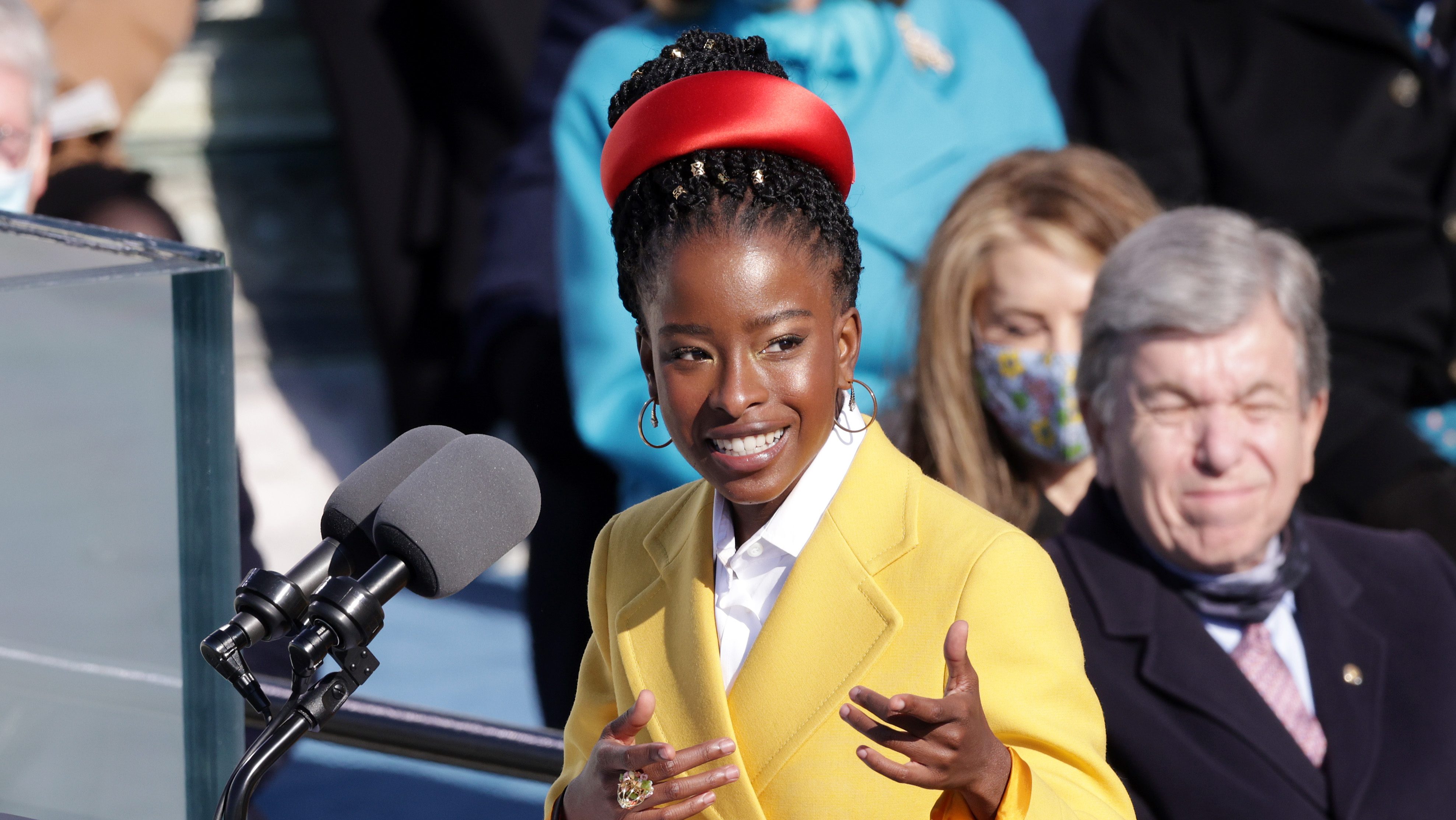 Youth Poet Laureate Amanda Gorman speaks at the inauguration of President Joe Biden on the West Front of the U.S. Capitol, Jan. 20, 2021 in Washington, D.C. (Alex Wong/Getty Images)