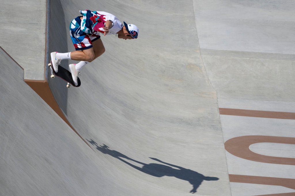 Jake Ilardi of the United States competes in the men's street skateboarding at the 2020 Olympics on July 25, 2021, in Tokyo, Japan.