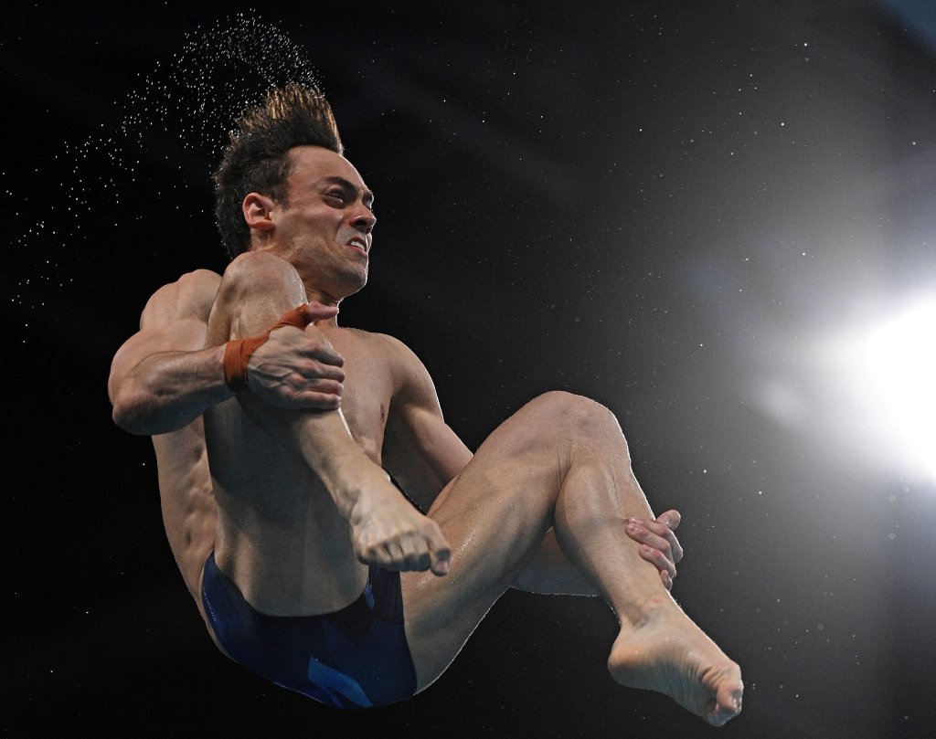 Britain's Thomas Daley competes in the Men's 10-Meter Platform Diving semi-final event during the Tokyo 2020 Olympic Games at the Tokyo Aquatics Centre in Tokyo, Japan on Aug. 7, 2021.