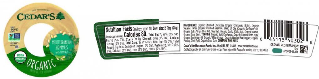 FDA Cedar's Hummus