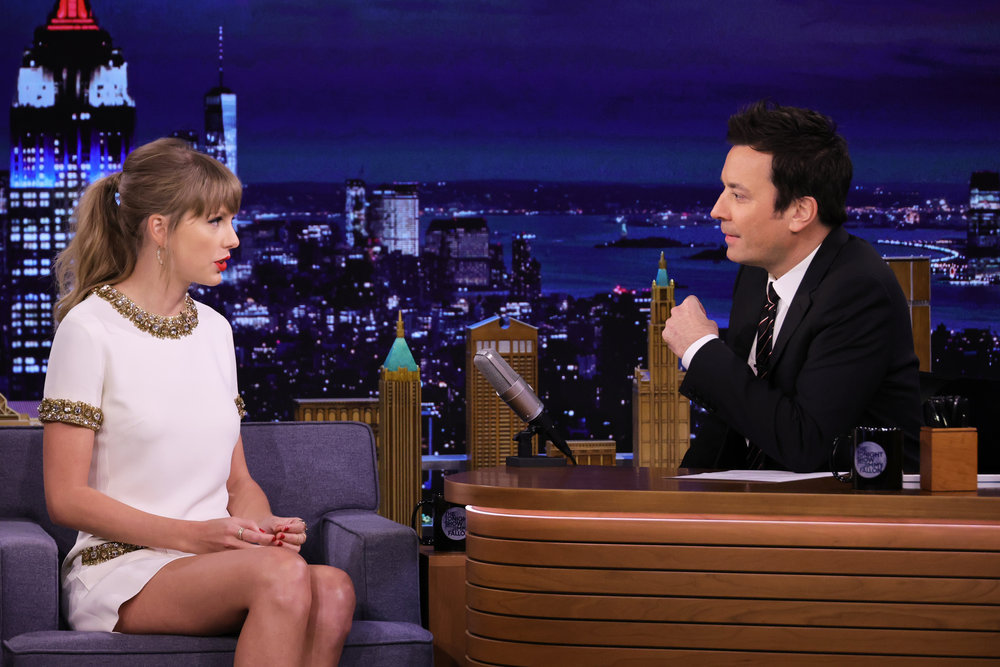 Taylor Swift during an interview with host Jimmy Fallon 
