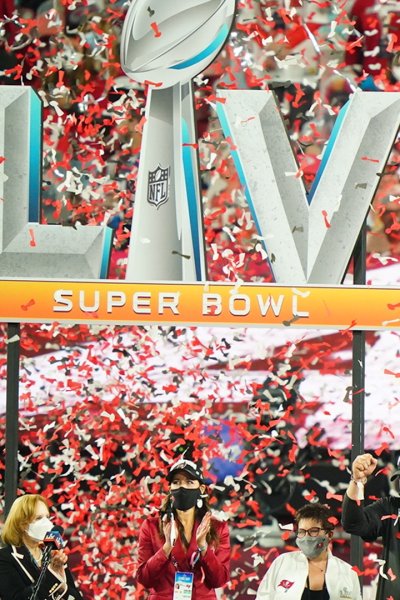 Super Bowl stadium celebration.