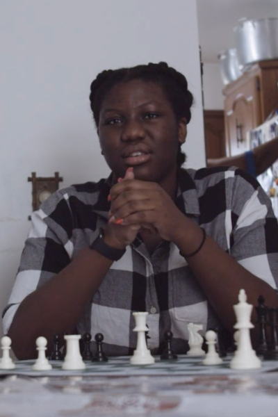 black female chess player