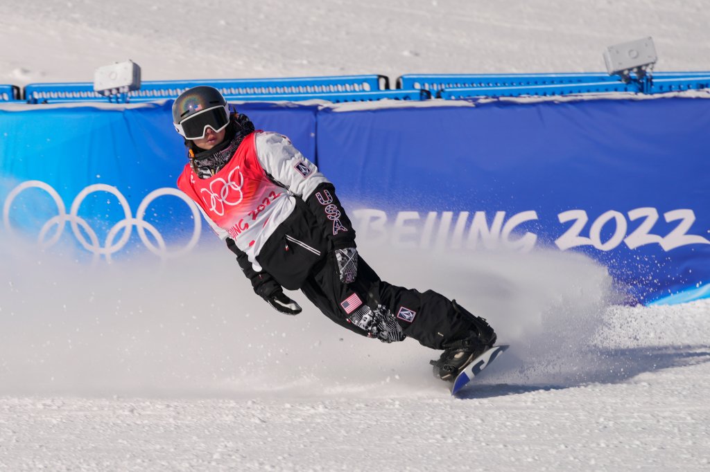 United States' Hailey Langland competes during the women's slopestyle qualifying at the 2022 Winter Olympics, Saturday, Feb. 5, 2022, in Zhangjiakou, China.