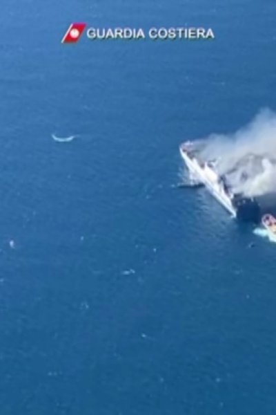 Ferry fire in Greece