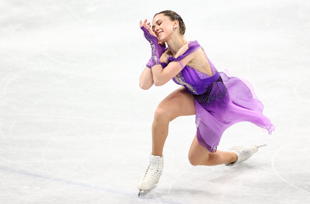 Kamila Valieva of the ROC became the fourth woman to land a triple axel at the Olympics during her single skating short program at the 2022 Winter Olympics, Feb. 6, 2022, in Beijing, China.