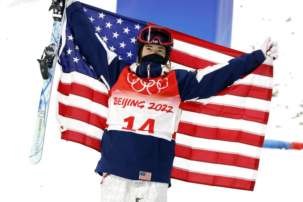 Jaelin Kauf of Team USA wins the country's second silver medal for the 2022 Winter Games, Feb, 6, 2022, Zhangjiakou, China. Kauf finished second in women's moguls, with fellow American athlete Olivia Giaccio coming in sixth.
