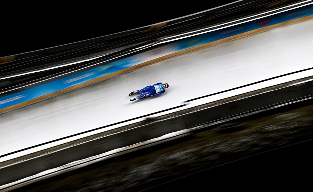 Ashley Farquharson of Team USA during the Women's Luge event