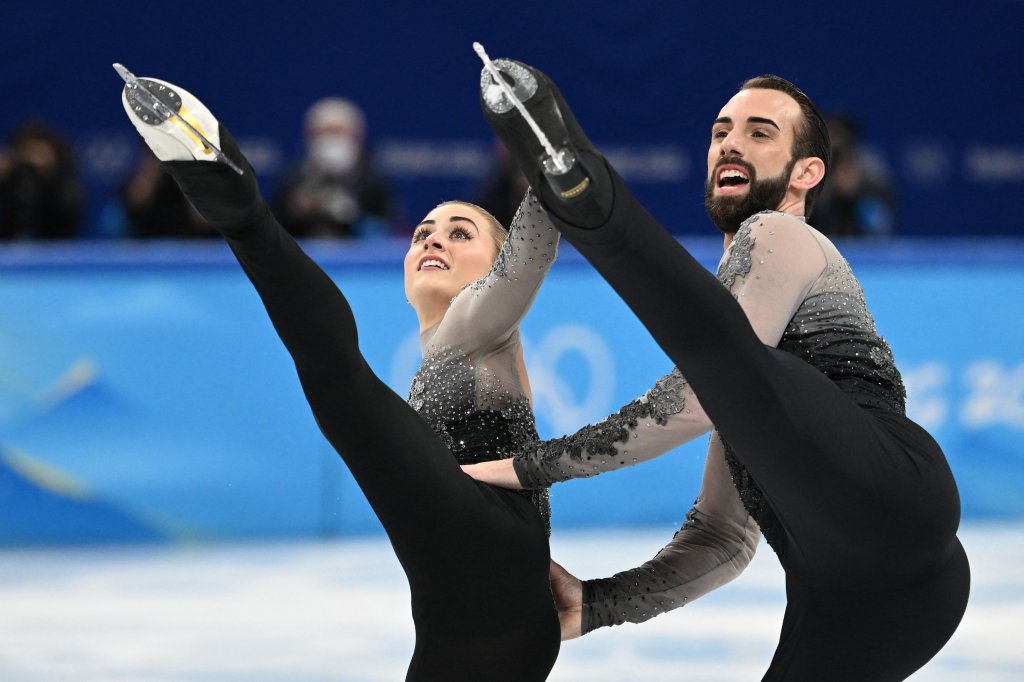 Ashley Cain-Gribble and Timothy Leduc of Team United States skate during the Pair Skating Free Skating at the 2022 Winter Olympic Games, Feb. 19, 2022, in Beijing, China.