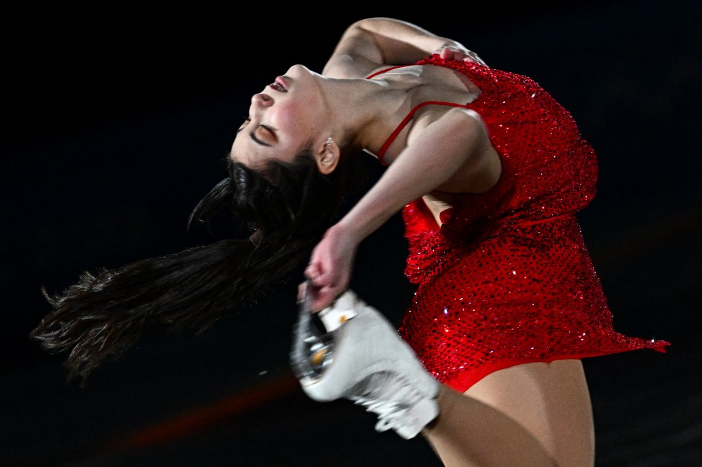 USA's Alysa Liu performs in the Figure Skating Gala Exhibition on day 16 of the 2022 Winter Olympics at Capital Indoor Stadium on Feb. 20, 2022, in Beijing, China.
