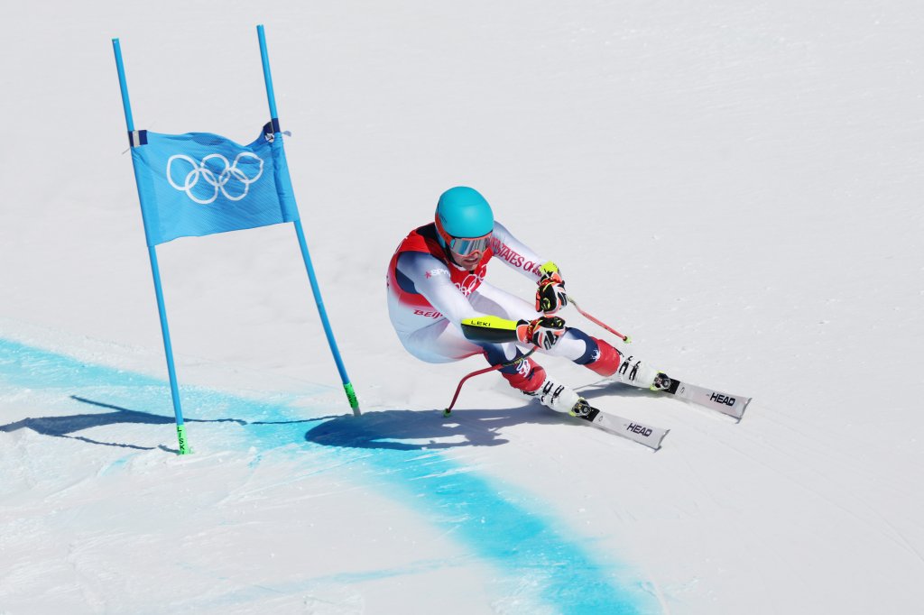 Ryan Cochran-Siegle of Team United States skis during the Men's Super-G on day four of the 2022 Winter Olympics at National Alpine Ski Centre on Feb. 8, 2022, in Yanqing, China.