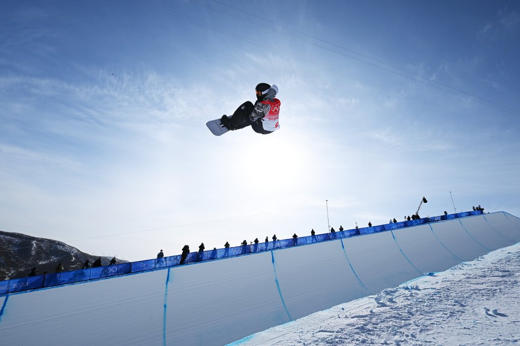 Shaun White of Team United States performs a trick