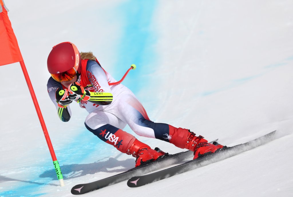 Mikaela Shiffrin of Team United States skis during the Women's Super-G