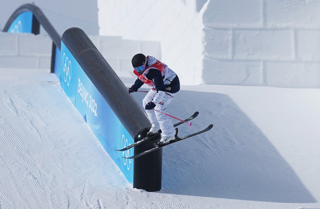 Maggie Voisin of Team USA performs a trick during the Women's Freestyle Skiing Freeski Slopestyle final on day 11 of the 2022 Winter Olympics at Genting Snow Park on Feb. 15, 2022, in Zhangjiakou, China.