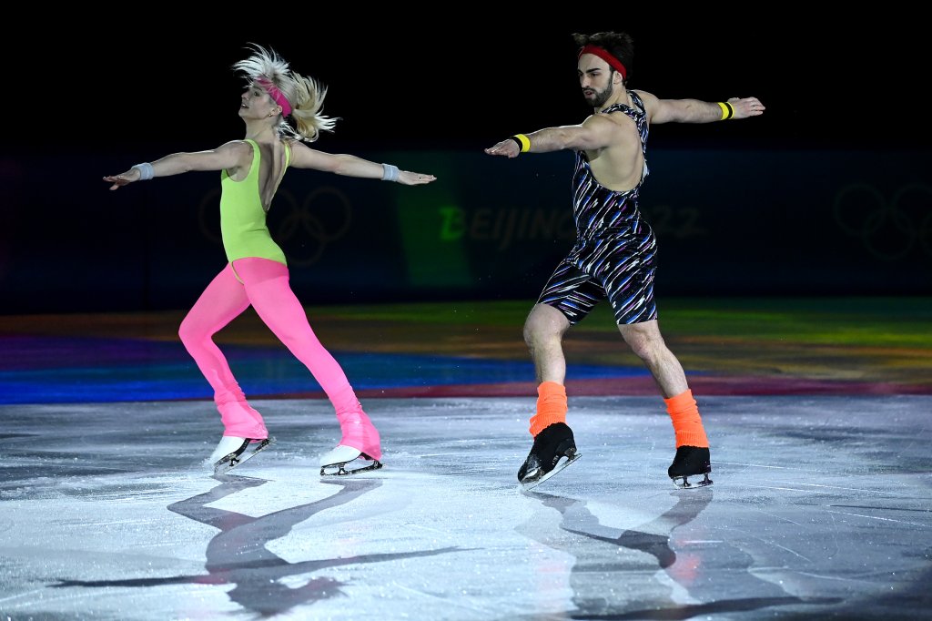 Olivia Smart and Adrian Diaz of Team Spain skate during the Figure Skating Gala Exhibition on day 16 of the 2022 Winter Olympics at Capital Indoor Stadium on Feb. 20, 2022, in Beijing, China.