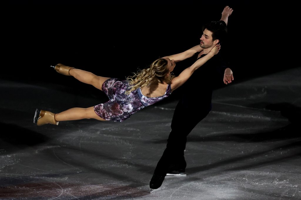 Madison Hubbell and Zachary Donohue of Team United States skate during the Figure Skating Gala Exhibition on day 16 of the 2022 Winter Olympics at Capital Indoor Stadium on Feb. 20, 2022, in Beijing, China.