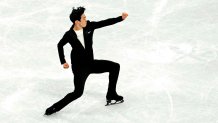 Nathan Chen strikes a pose on the ice