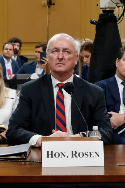 Former Assistant U.S. Attorney General for the Office of Legal Counsel Steven Engel, former Acting U.S. Attorney General Jeffrey Rosen and former Acting U.S. Deputy Attorney General Richard Donoghue look on as they attend the fifth hearing held by the House Select Committee to Investigate the January 6th Attack on the U.S. Capitol