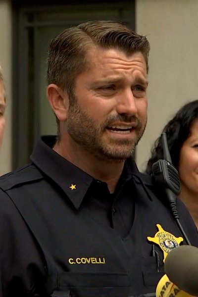 Christopher Covelli of the Lake County Sheriff’s Office speaks at a news presser on July 5, 2022.