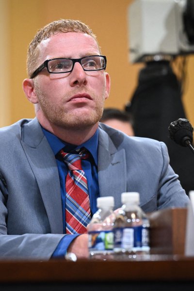 Stephen Ayres, who has pleaded guilty to entering the Capitol illegally on January 6, testifies before a full committee hearing on "the January 6th Investigation," on Capitol Hill on July 12, 2022, in Washington, DC.