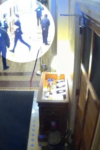 Security Footage of Josh Hawley in Capitol