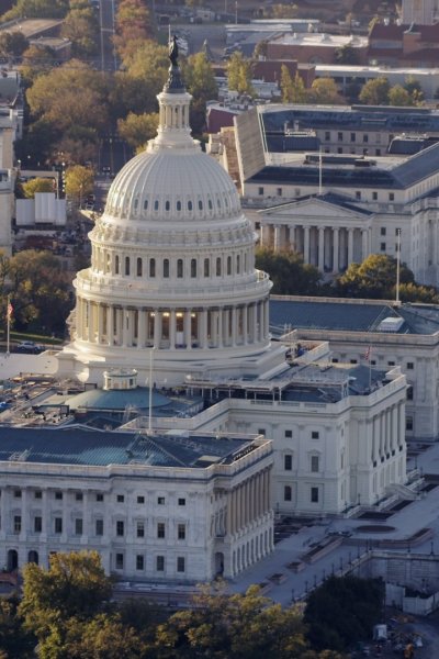 Aerial view of the US Capitol Building