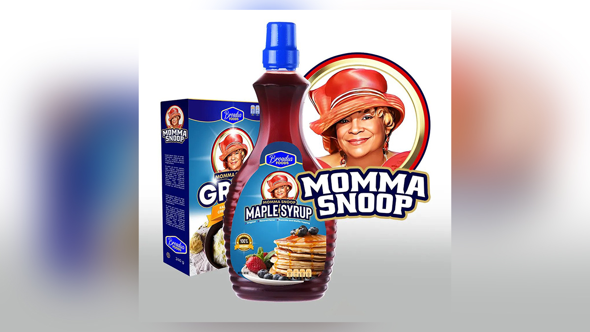 Image of the "Momma Snoop" products from Broadus Foods.