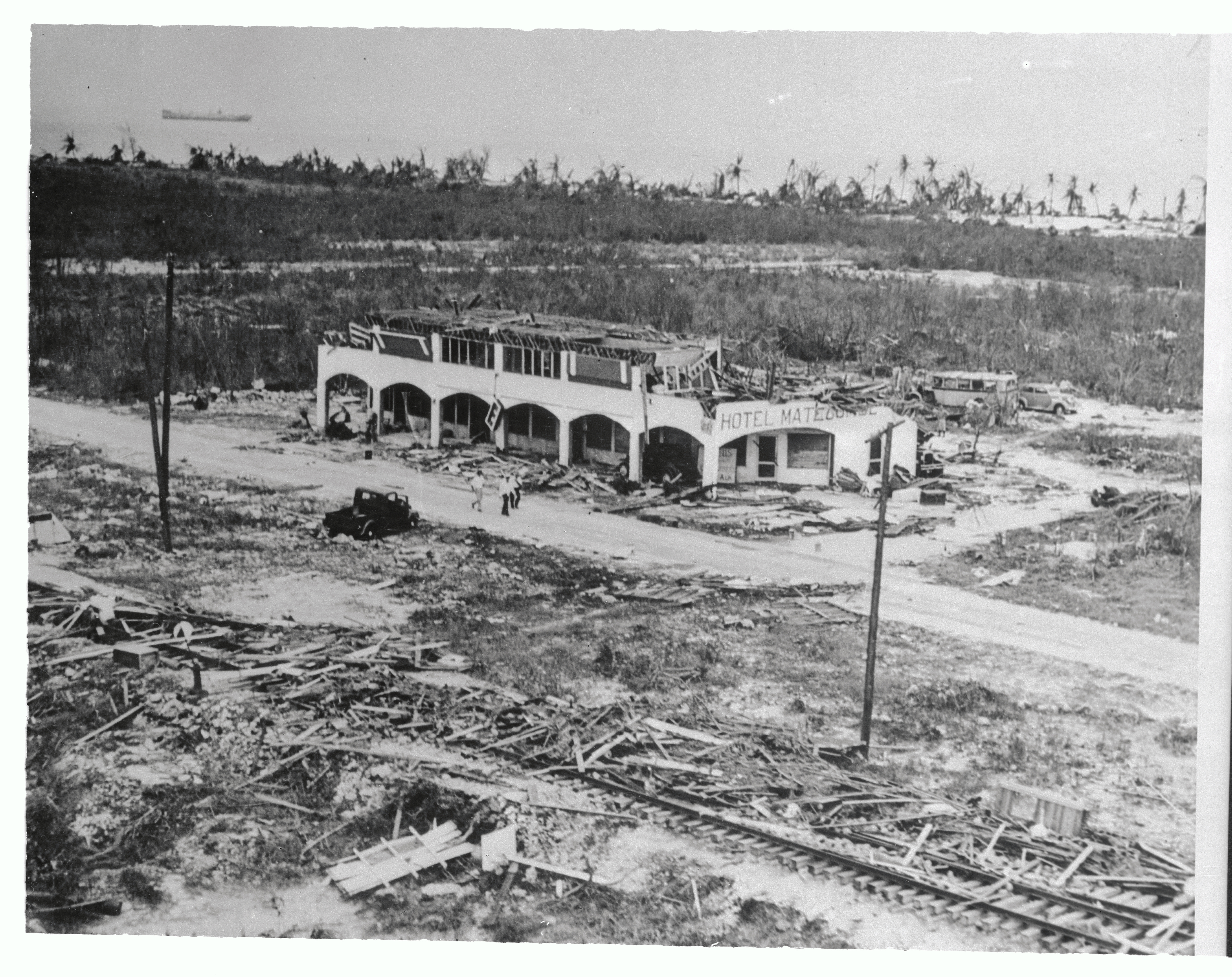 A hotel in Matecumbe Key, Florida, is reduced to rubble as seen in this Sept. 7, 1935 photo after an unnamed category 5 hurricane swept through the Florida Keys during Labor Day. All along the Keys are scenes like this, bearing grim evidence of the fury that snuffed out 300 lives.