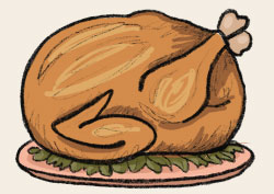 An illustration of a turkey.