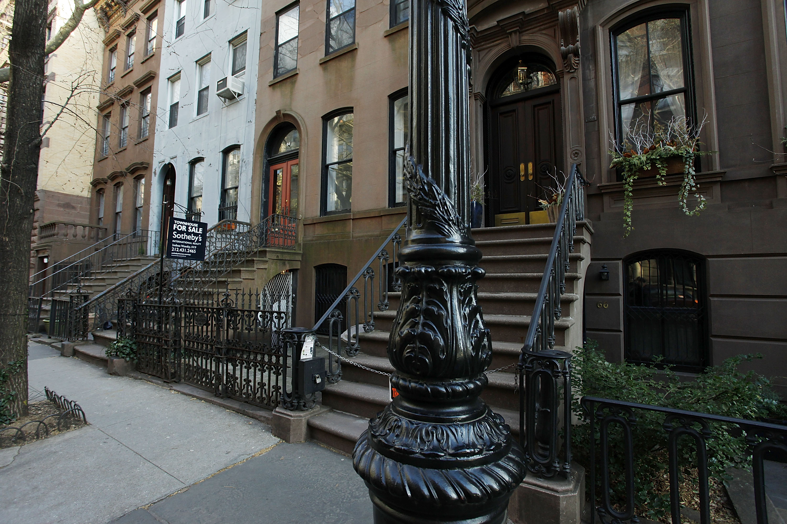 Exterior views of 64 Perry Street as seen on March 9, 2012 in New York City. The West Village brownstone, used in the HBO show "Sex & The City," was recently listed for sale with Sotheby's International Realty for $9.65 million.